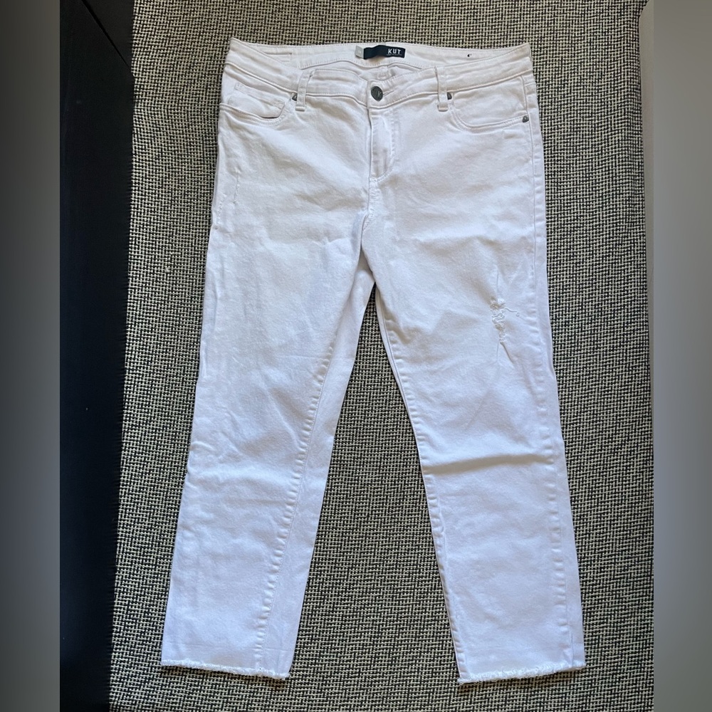 Kut from the Kloth Women's White Cropped Jeans